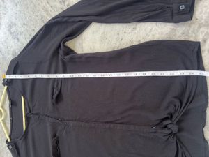 Black Tie-Front Long Sleeve Top