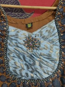 Brown Sequin Embellished Dress