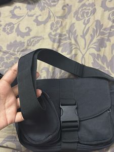 Black Crossbody Bag with Coin Pouch