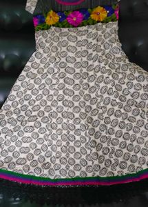 Printed Dress with embroidery at the yoke