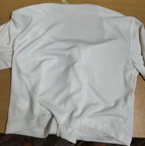 White Lace-Up Crop Top