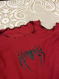 Red Graphic Print Top