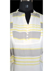 Brand New Short Kurti- White With Stripes