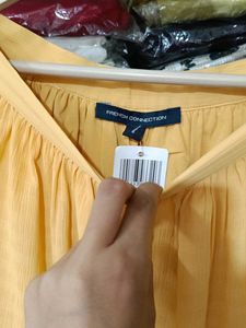 French connection Flowy Mustard Maxi Skirt