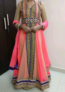 Embroidered Anarkali Kurta Set With Duppata