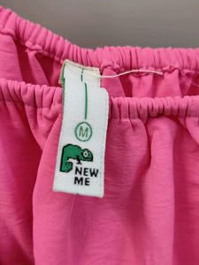 Newme Hot Pink Ruffled Crop Top