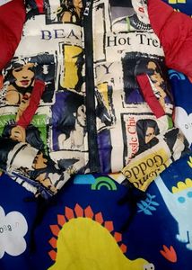 Colorful Graphic Print Jacket