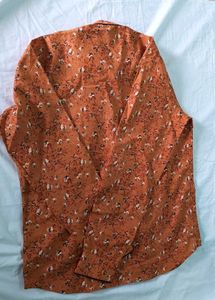 Orange Short Kurta type  Shirt