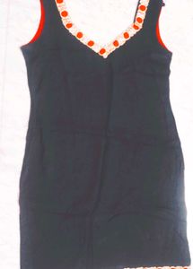 Vintage Black Sleeveless Shirt Kurti