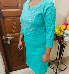 Women’s Green A- Line Kurti