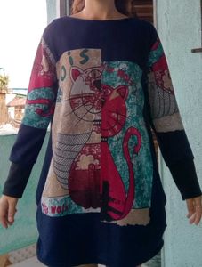 Funky Cat Print Dress