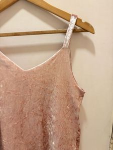 MANGO Velvet Ruffle Cami Top
