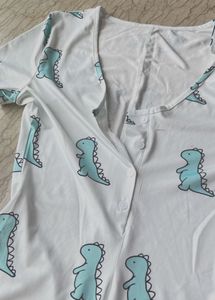 Cute Comfy Dino Night Romper