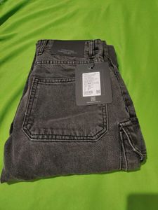 Black Cargo Denim Jeans (28)
