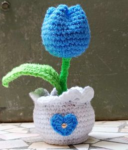 Crochet Handmade Tulip Flower Pot 🌷