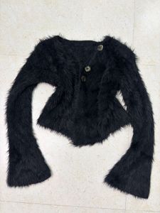 Y2K Fluffy  Long Sleeve Cardigan 🖤