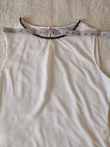 White Sleeveless Beaded Top