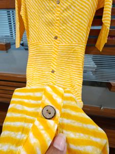 White And Yellow Long Kurta