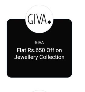 GIVA 650rs Coupon For Men And Women Any Jwellery