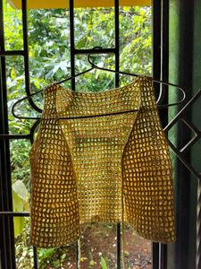 Crochet Knit Vest - Sleeveless Top