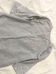 Grey Embroidered Kurta