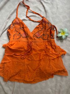 Orange Halter Top