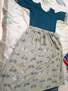 Cute Bicycle Print Dress