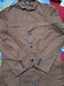 R&amp;G Brown Button-Up Thick Shirt