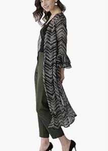 Floral print long shrug