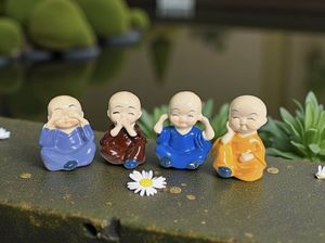 little Monk Buddha Figurines Set