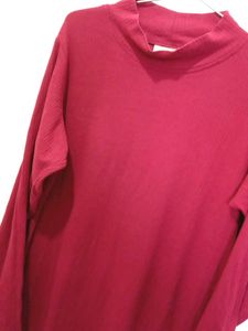 Maroon Ribbed Midi Dress