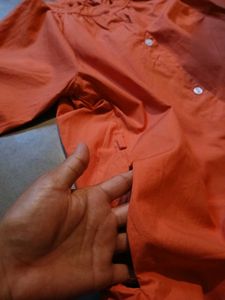 Vintage Orange Button-Front Dress