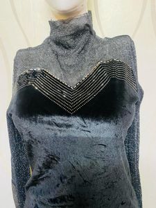 Black colour, stylish, full sleeve top skirt