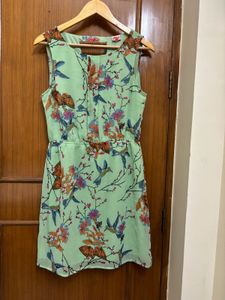 Mint Dress With Birds &amp; Butterflies