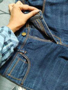Navy Blue Boot Cut Mid Waist Jeans