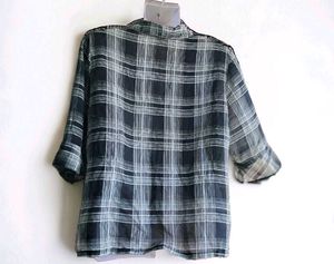 Korean Western Checked Top