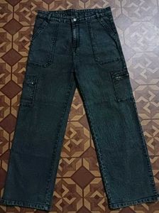 Charcoal Grey Cargo Jeans