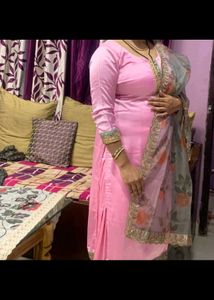 Wedding Dress Pink Organza Dupata Patiyala Salwar