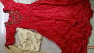 Red Embroidered Salwar Suit