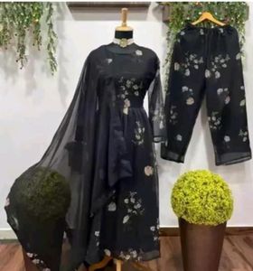 Black Anarkali Suit Set