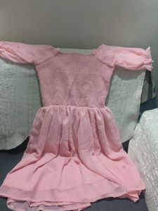 Pink Ruffled Mini Dress