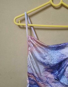 Abstract Printed Ruched Dress