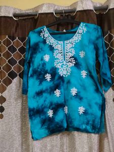 Blue Embroidered Kurta