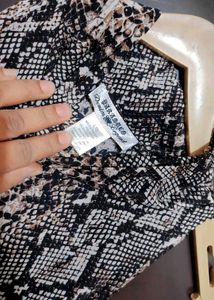 Brown &amp; Black Printed Sleeveless Dress for 36 Bust