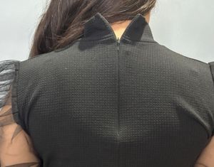 Black Balloon Sleeves Top