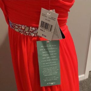 City Triangles Prom Dress Bright Pink Beaded Gown