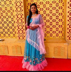 Blue Floral Lehenga Choli