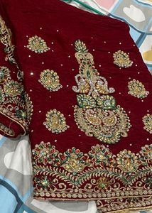 Offr 24hrs Only, Heavy Bridal Embroidery Work Sare