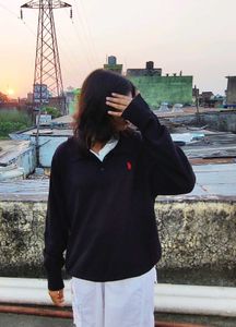 U.S.POLO ASSN. Y2K BLACK SWEATSHIRT