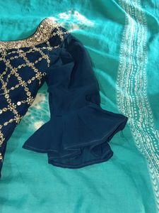 Elegant Blue Embellished Kurta